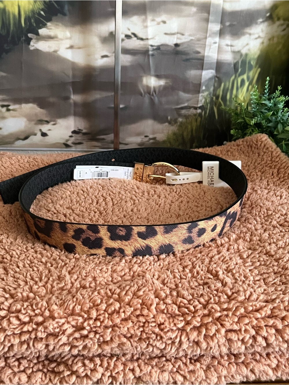 Michael Kors Reversible Belt with Gold Tone Buckle